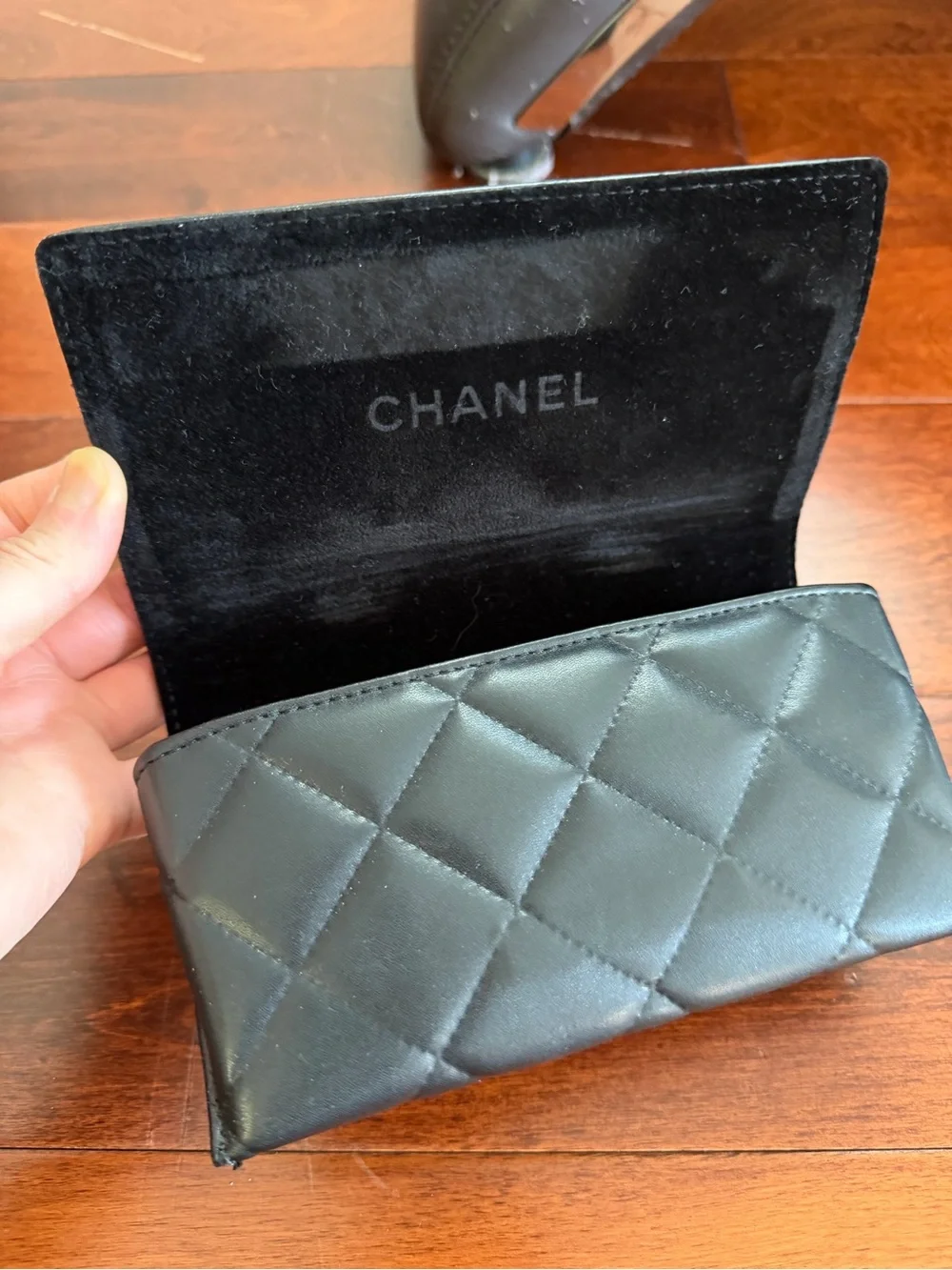 CHANEL Black Oversized Square Sunglasses with Dark Lenses